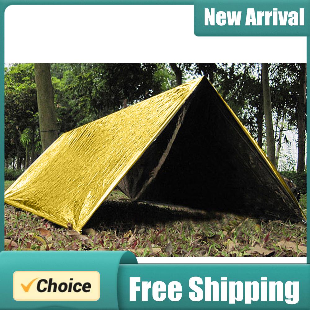 Outdoor Hunting Blanket - ถุงนอนฉุกเฉินแบบฟอยล์ น้ำหนักเบา กันน้ำ ผ้าห่มเก็บความร้อน ช่วยชีวิต สำหรับการเดินป่า