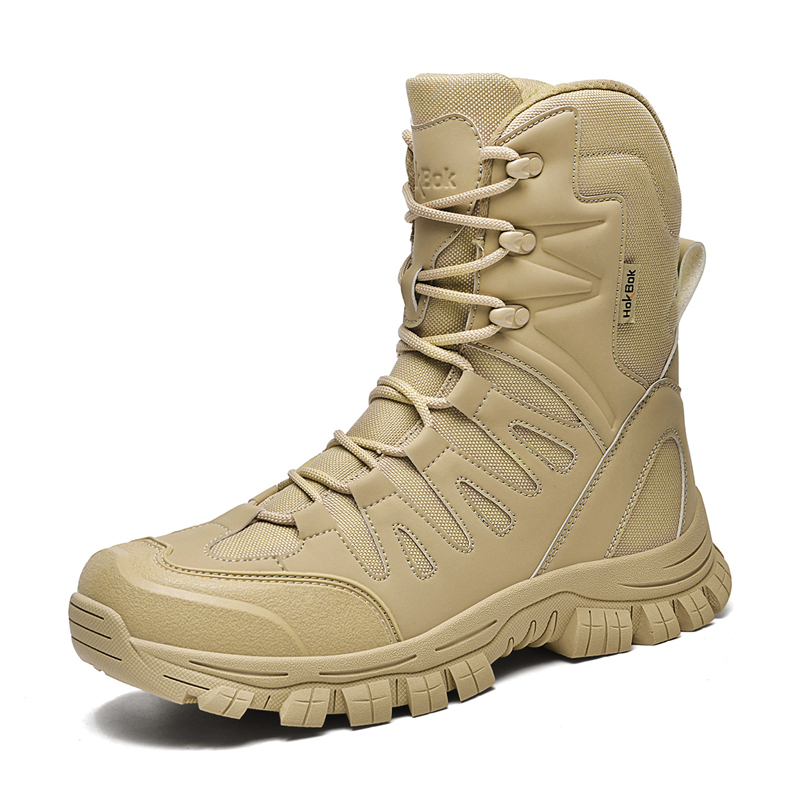 Outdoor Hunting Boots For Men - รองเท้าบูทผู้ชายแบบทหาร ไซส์ใหญ่ 39-47 สำหรับเดินป่า กันน้ำ ทนทานต่อการสึกหรอ