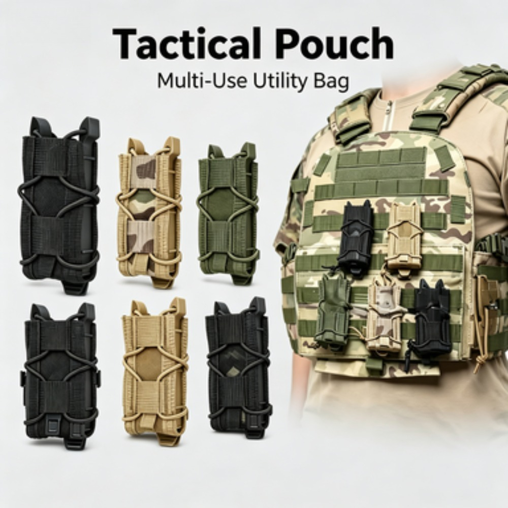 Outdoor Hunting Gear Storage - กระเป๋าใส่แม็กกาซีนแบบยุทธวิธีสำหรับปืนพก 9 มม. กระเป๋าใส่แม็กกาซีน MOLLE ที่ใส่ไฟฉาย