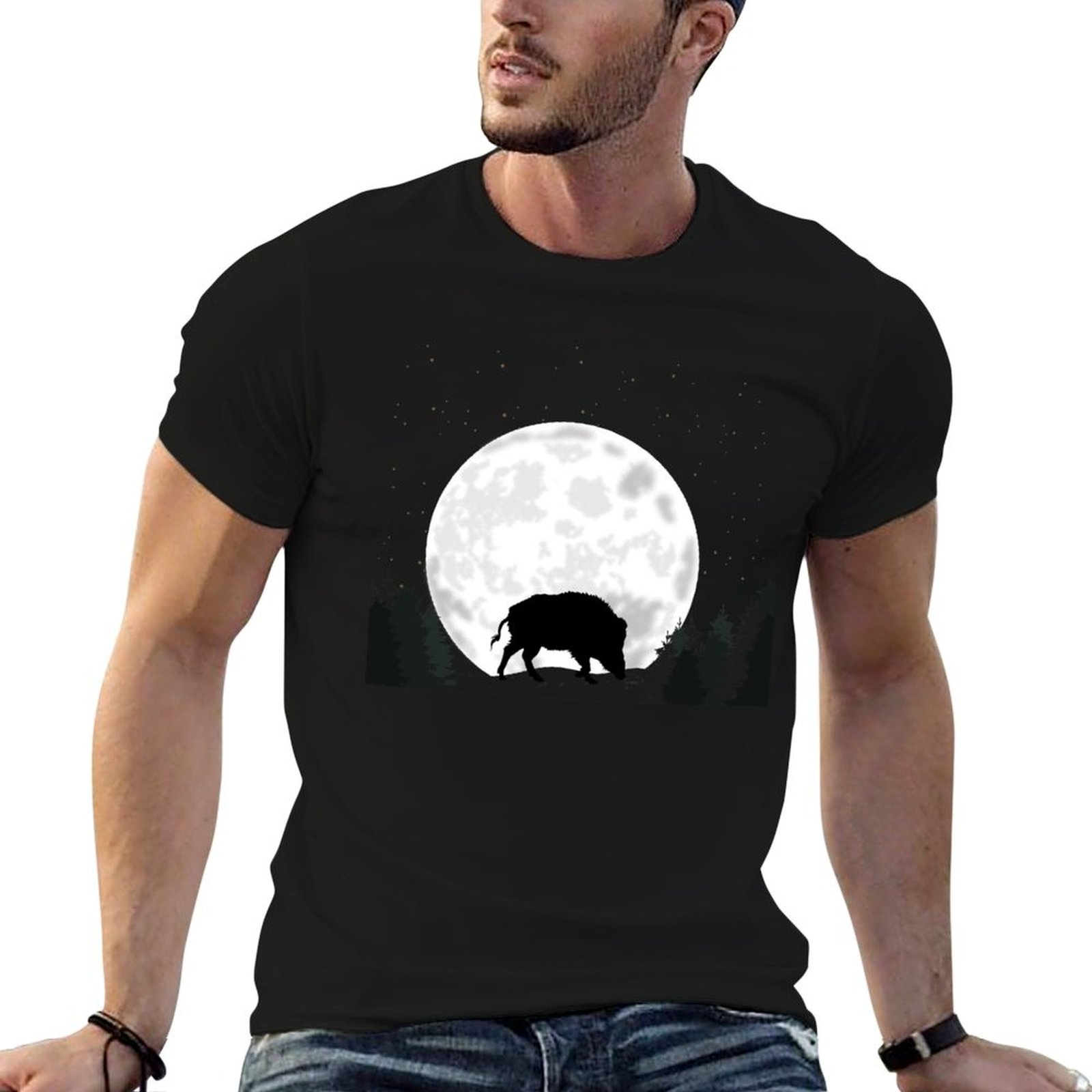 Wildman Hunting & Outdoor Robertson - เสื้อยืดลายหมูป่า ขนหมูป่า เสื้อยืดลายวัว เสื้อยืดกีฬาแบบดูดซับความชื้น