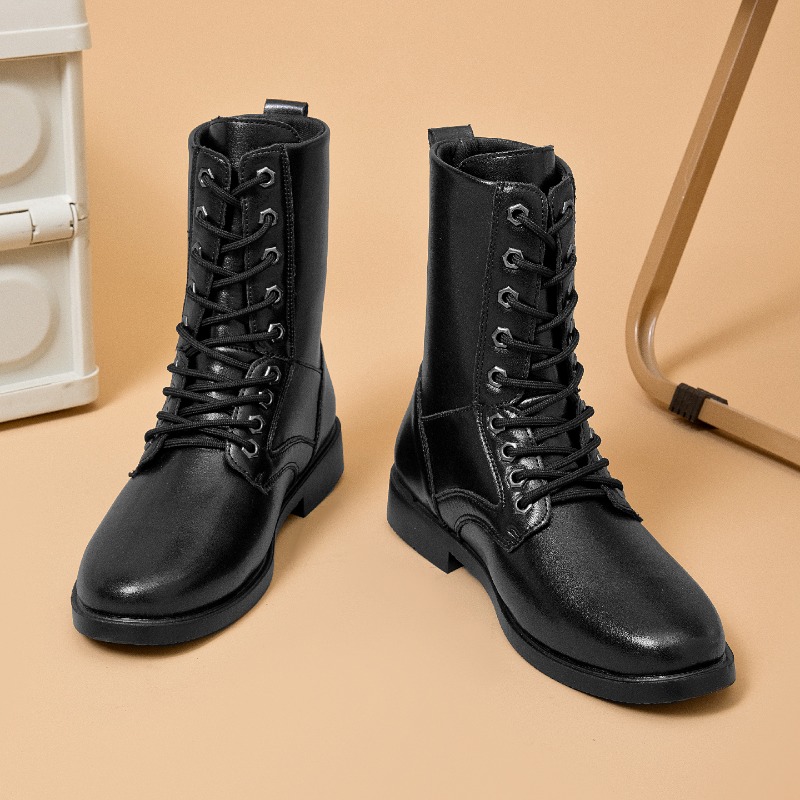 Outdoor Hunting Boots For Men - MAIJIAKA รองเท้าบูทหนังทรงสูงรองเท้าบูทต่อสู้ทางยุทธวิธีกลางแจ้งรองเท้าบูทนิรภัยสำหรับผู้ชายรองเท้าเดินป่ากันลื่นรองเท้าล่าสัตว์รองเท้านิรภัย