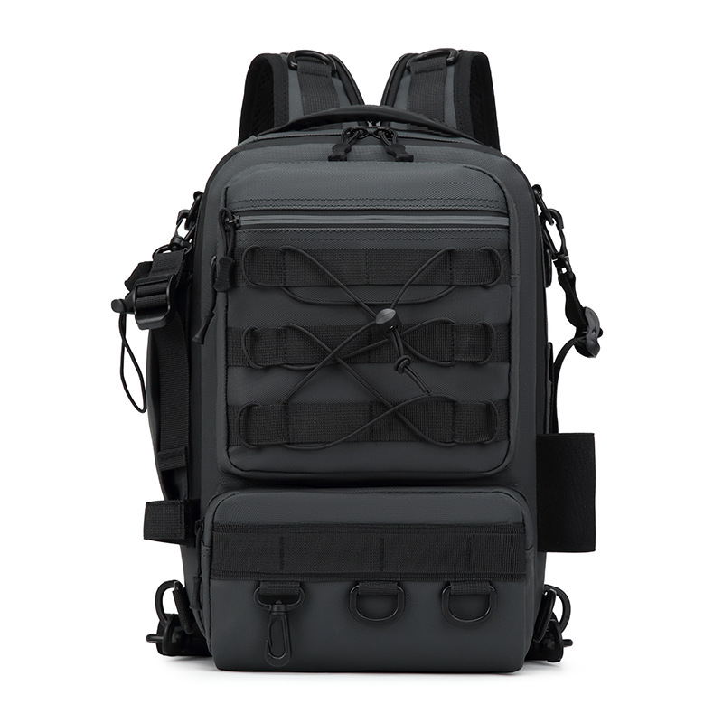 Outdoor Hunting Gear Storage - กระเป๋าเป้สะพายหลังสำหรับอุปกรณ์ตกปลา กระเป๋าเก็บของสำหรับผู้ชาย กระเป๋าใส่เหยื่อตกปลาแบบสะพายไหล่ พร้อมที่ใส่คันเบ็ด สำหรับตั้งแคมป์ ล่าสัตว์