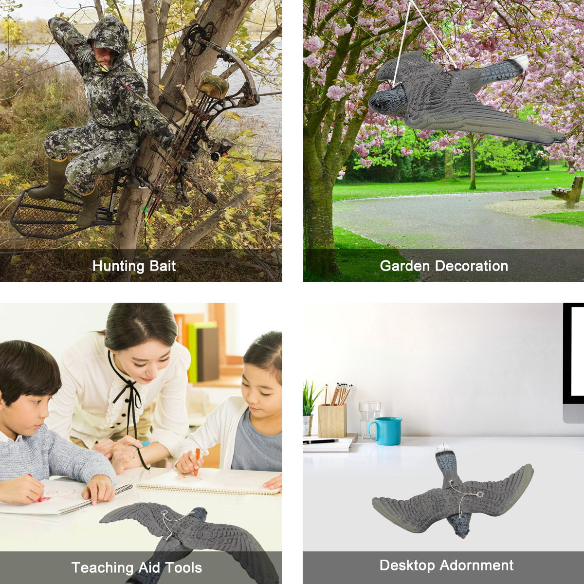 Hunting Outdoor Decor - 1 ชิ้น รูปปั้นนกพลาสติกเหมือนจริงสำหรับตกแต่งสวนฟาร์ม ของตกแต่งรูปสัตว์ธรรมชาติ ของตกแต่งรูปสัตว์สำหรับล่อเหยื่อ ของตกแต่งกลางแจ้งสำหรับเด็ก