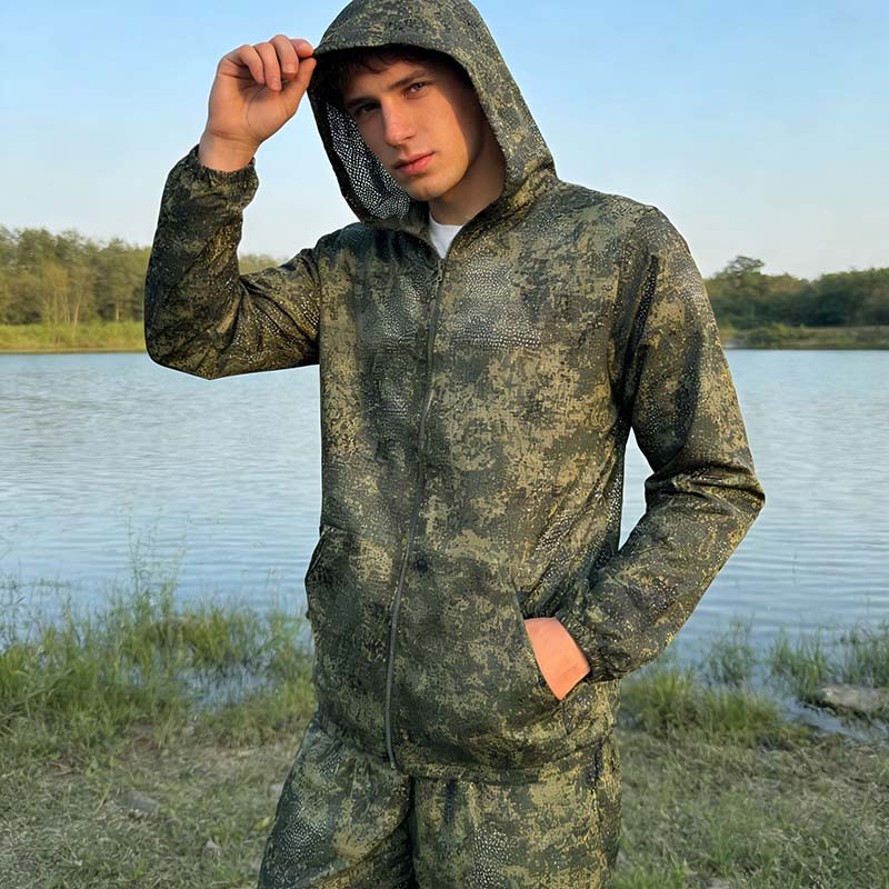 Hunting Outdoor Jacket - ชุดฮู้ดดี้แบบยุทธวิธี ลายพรางตาข่าย สำหรับเดินป่า ล่าสัตว์ เสื้อผ้ากลางแจ้งทันสมัย แจ็คเก็ตพรางตัว