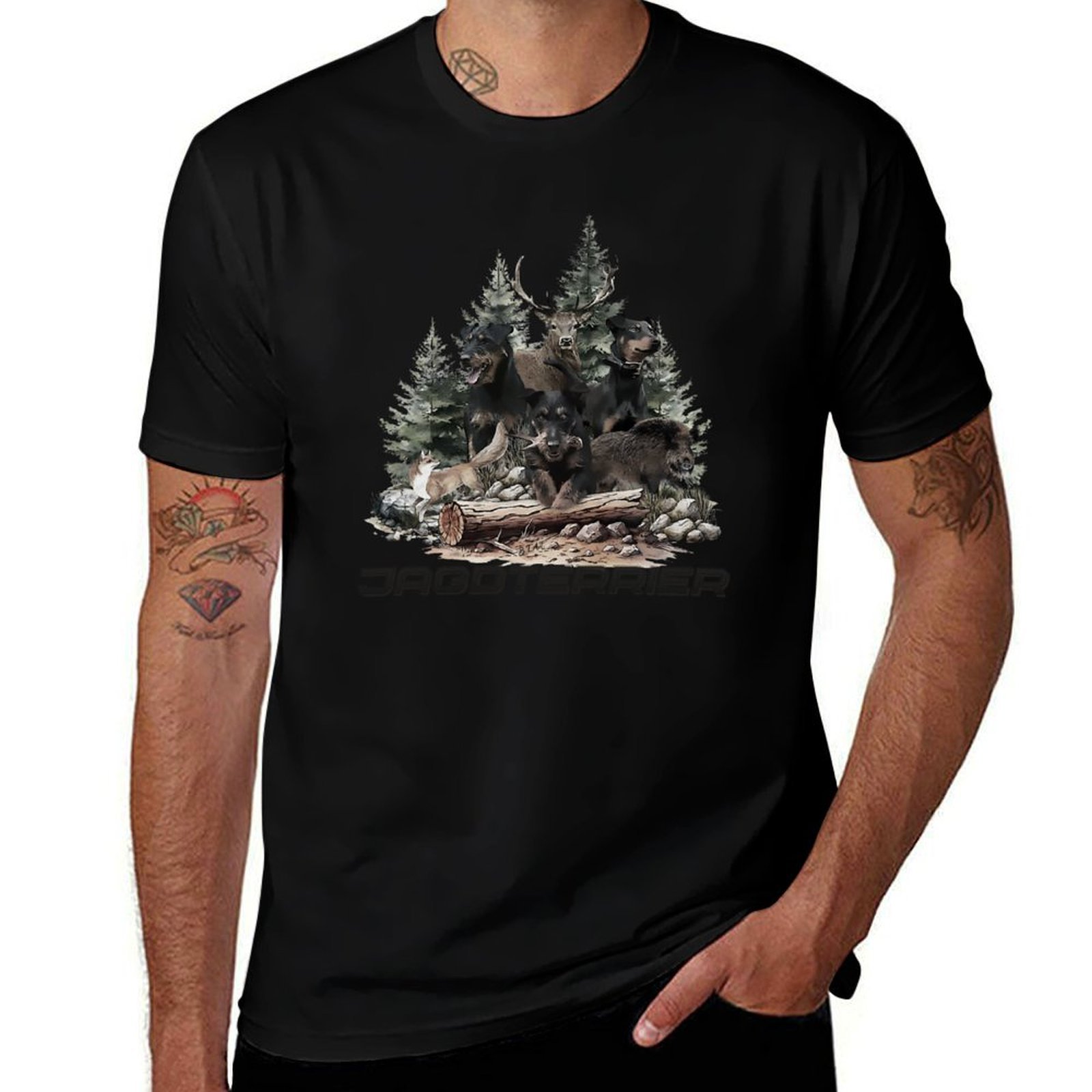Wildman Hunting & Outdoor Robertson - เยอรมันฮันท์ติ้งเทอร์เรียร์เป็นคู่หูของนักล่าในป่า เสื้อยืดกีฬาที่มีความยืดหยุ่นสูง