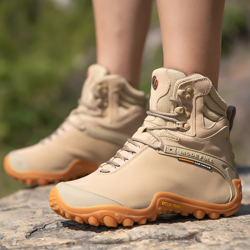 Outdoor Hunting Boots For Men - วัวหนังผู้ชายฤดูหนาวรองเท้าเดินป่าสําหรับสตรีกันน้ํากลางแจ้ง Trekking Snow รองเท้าปีนเขาภูเขาการล่าสัตว์เดินรองเท้าผ้าใบ