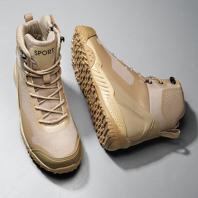 Outdoor Hunting Boots For Men - รองเท้าบู๊ททางยุทธวิธีใหม่สำหรับผู้ชาย รองเท้าฝึกกลางแจ้ง รองเท้าทำงานนิรภัย กันลื่น ระบายอากาศได้ดี รองเท้าทหาร