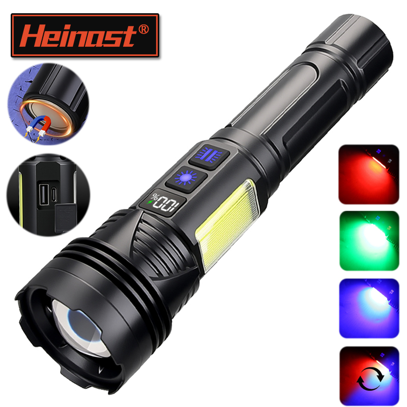 Tactical Flashlight Rechargeable - ไฟฉาย LED พลังสูงแบบพกพา ชาร์จ USB ได้