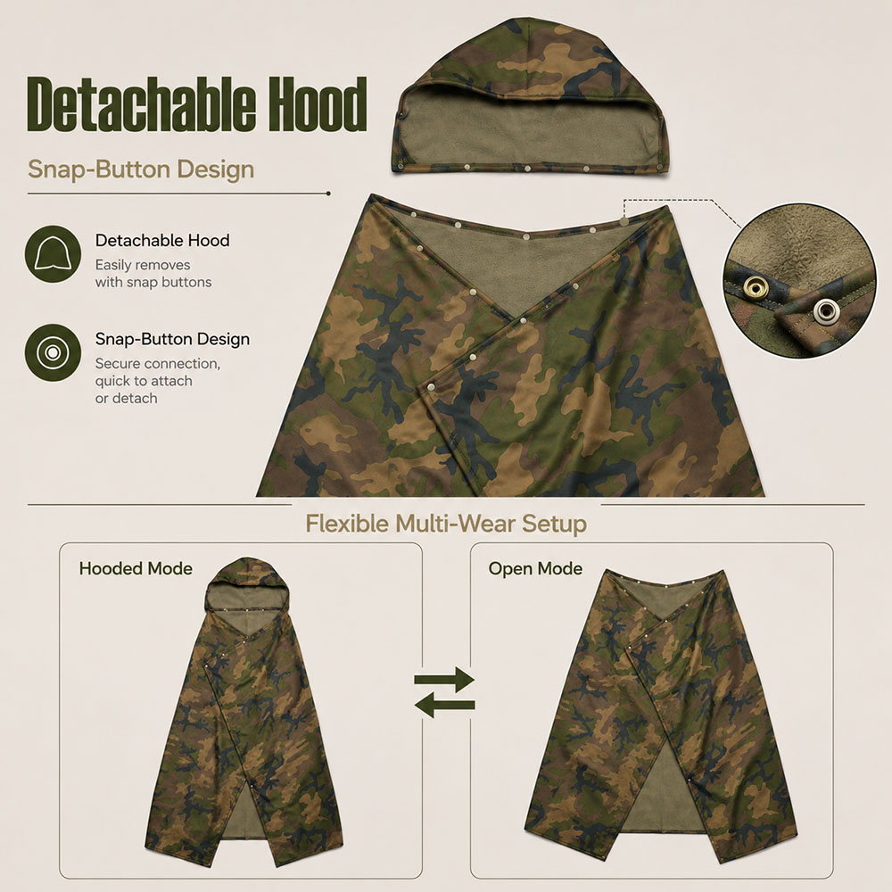 ผ้าห่มคลุมศีรษะลายพรางแบบยุทธว - Outdoor Hunting Blanket บทวิจารณ์และราคา