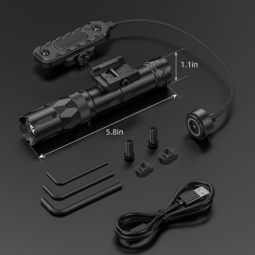 ไฟฉายยุทธวิธี Richfire 2500LM  - Tactical Flashlight Rechargeable บทวิจารณ์และราคา
