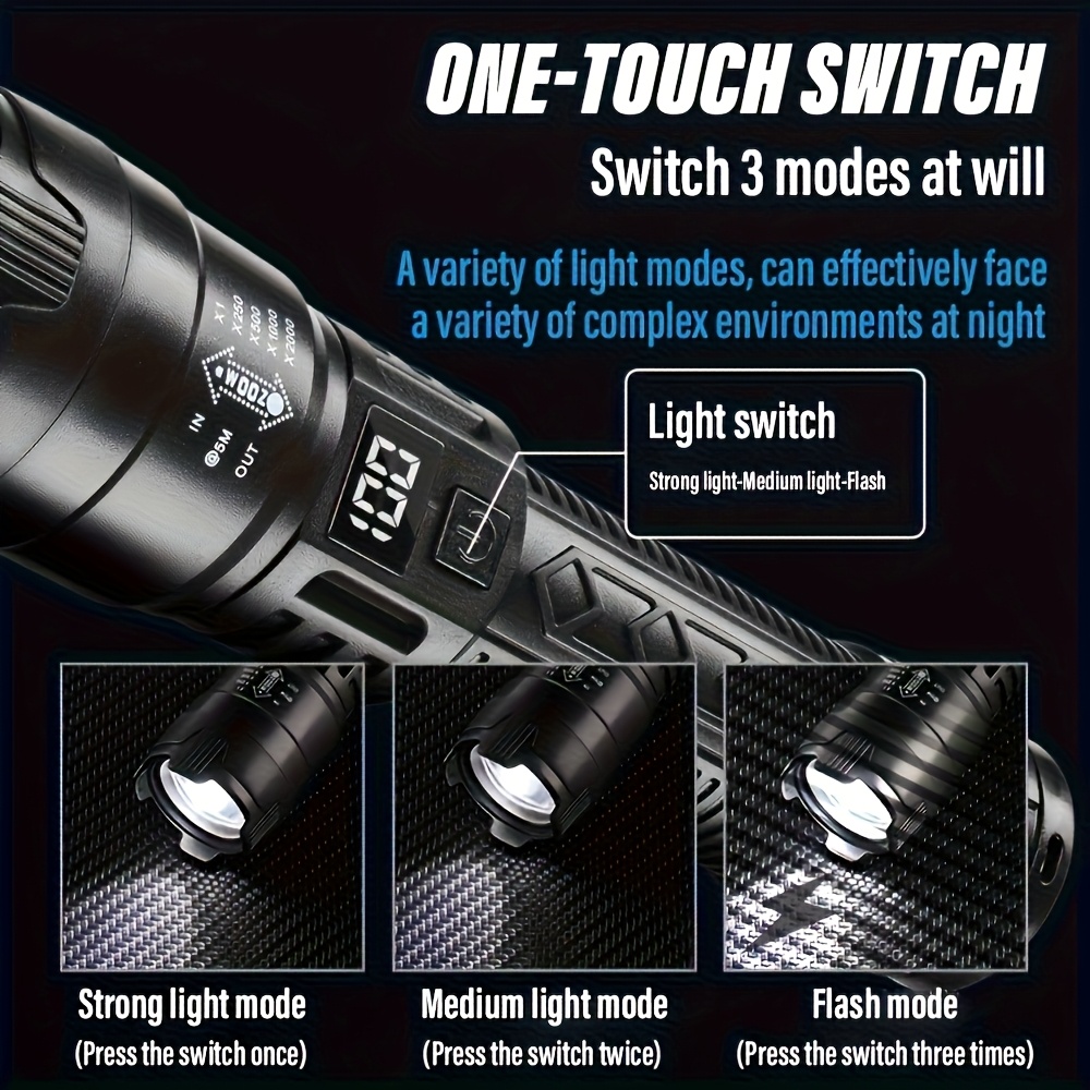 ไฟฉาย LED พลังสูง ไฟฉายยุทธวิธ - Tactical Flashlight Rechargeable บทวิจารณ์และราคา