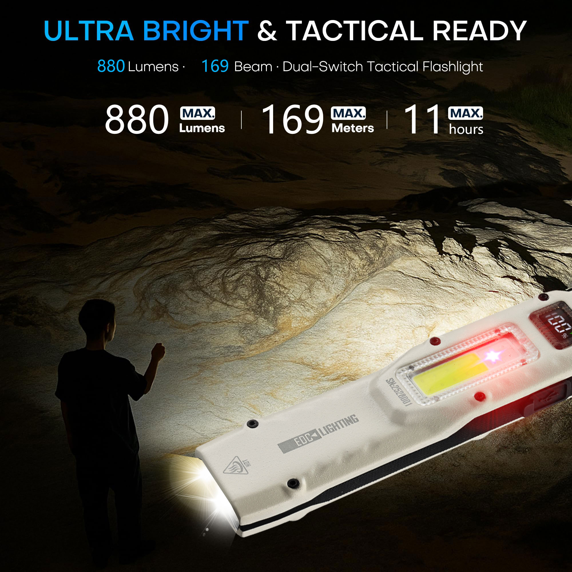 แบบพกพา 880LM YEMAO M28 Ultra- - Tactical Flashlight Rechargeable บทวิจารณ์และราคา