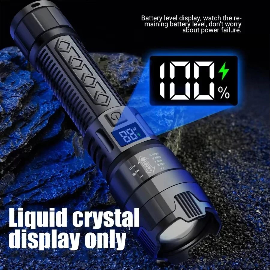 ไฟฉาย LED ยุทธวิธี 2000LM ชาร์ - Tactical Flashlight Rechargeable บทวิจารณ์และราคา