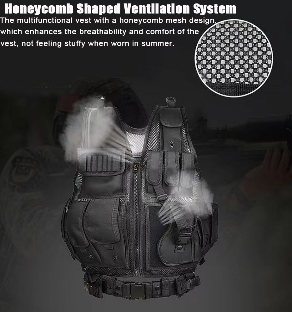 เสื้อกั๊กยุทธวิธีแบบปรับได้ Mo - Hunting Outdoor Jacket บทวิจารณ์และราคา