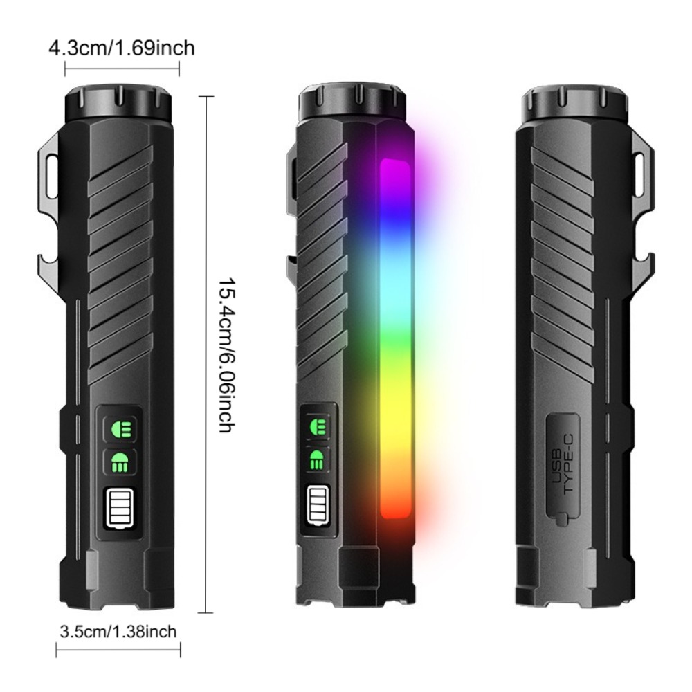 ไฟฉายยุทธวิธีแบบชาร์จ Type-C พ - Tactical Flashlight Rechargeable บทวิจารณ์และราคา