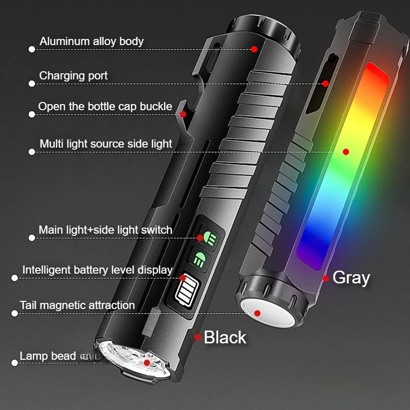 ไฟฉายยุทธวิธีแบบชาร์จ Type-C พ - Tactical Flashlight Rechargeable บทวิจารณ์และราคา