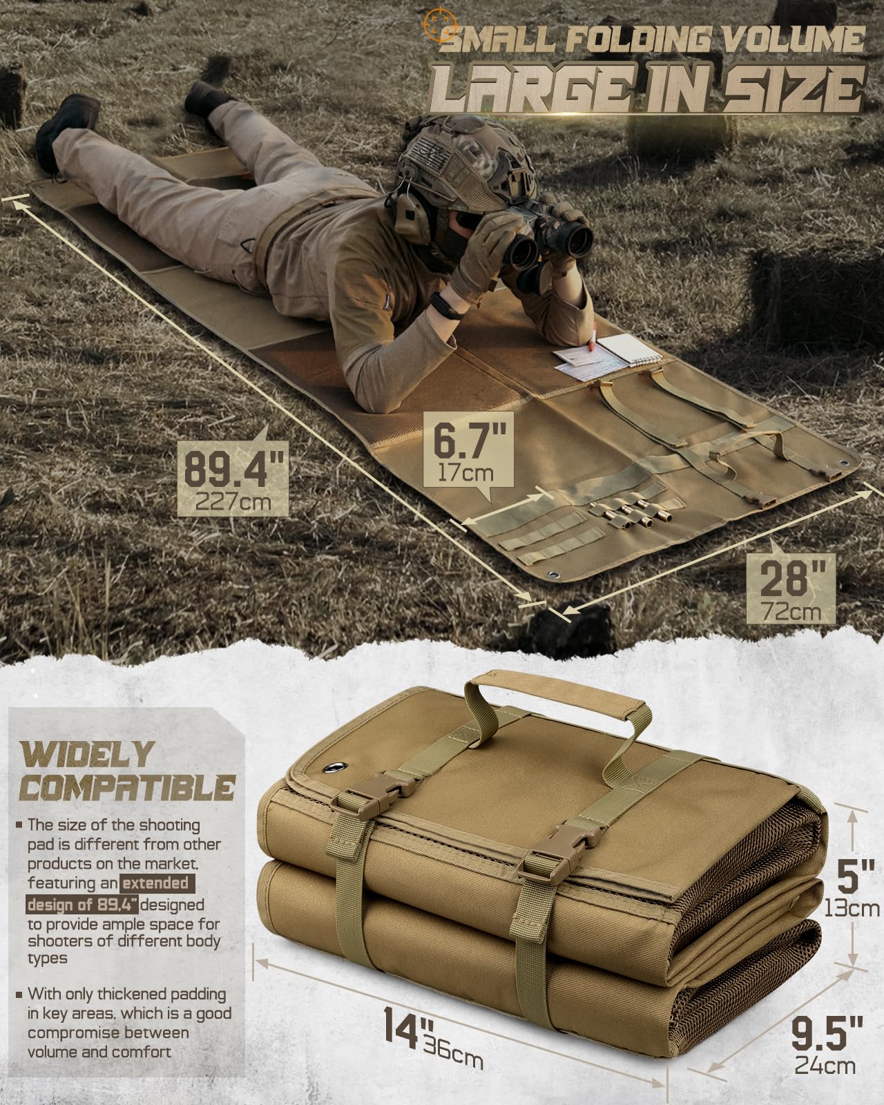 เสื่อยิงคว่ํายุทธวิธีแผ่นยิงพั - Outdoor Hunting Blanket บทวิจารณ์และราคา