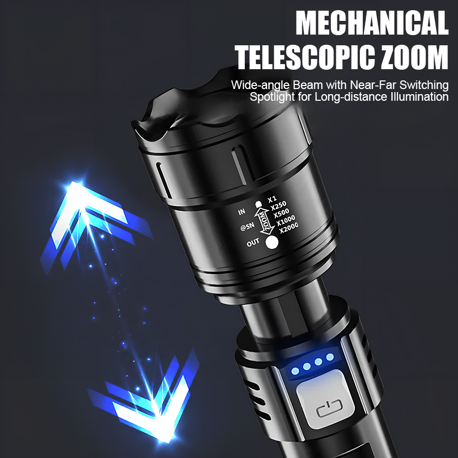 ไฟฉาย LED พลังงานสูง P50 แบบชา - Tactical Flashlight Rechargeable บทวิจารณ์และราคา