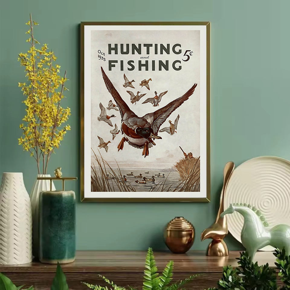 Retro สัตว์ป่ากลางแจ้งการล่าสั - Hunting Outdoor Decor บทวิจารณ์และราคา
