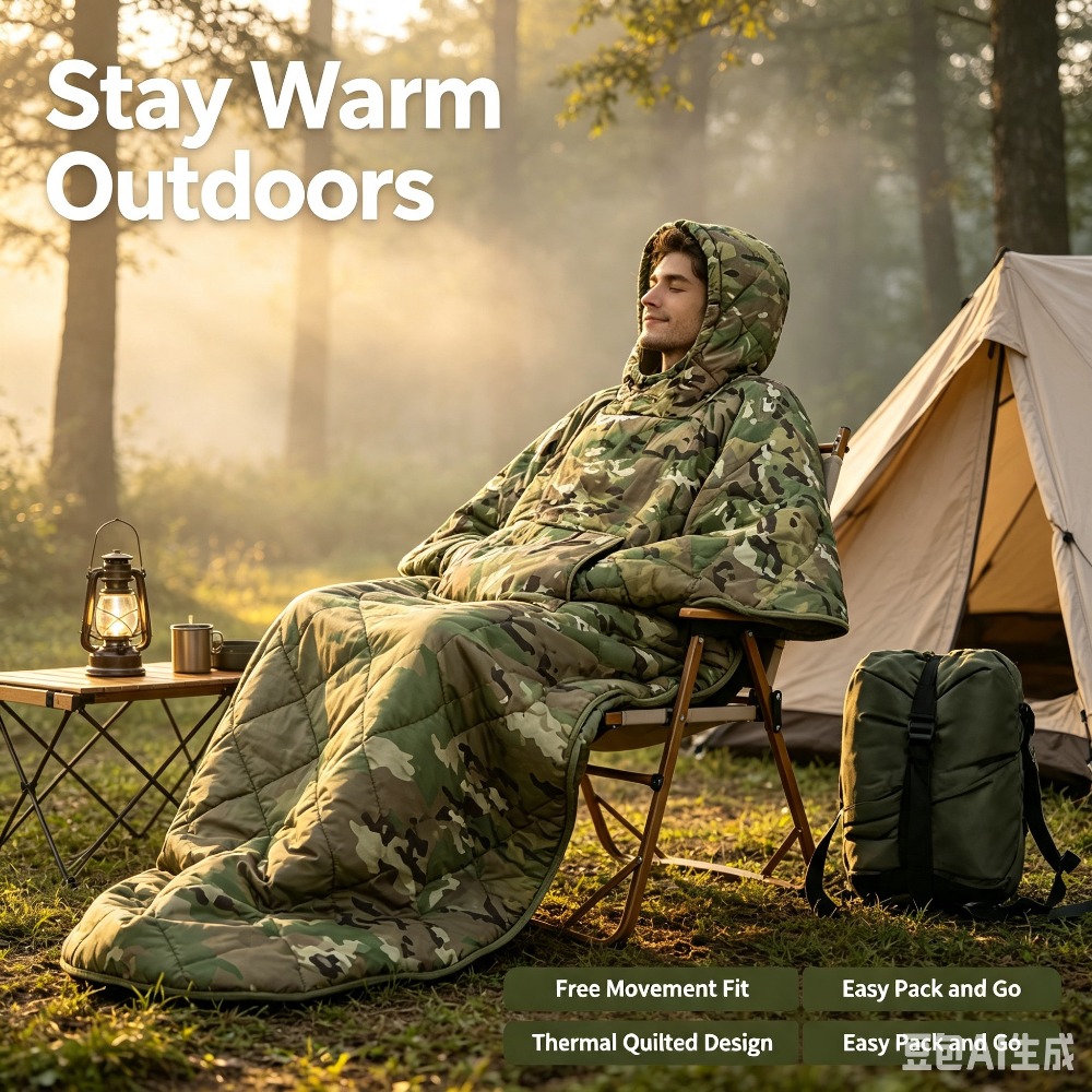 ผ้าห่มลายพรางกันน้ำพร้อมฉนวนกั - Outdoor Hunting Blanket บทวิจารณ์และราคา