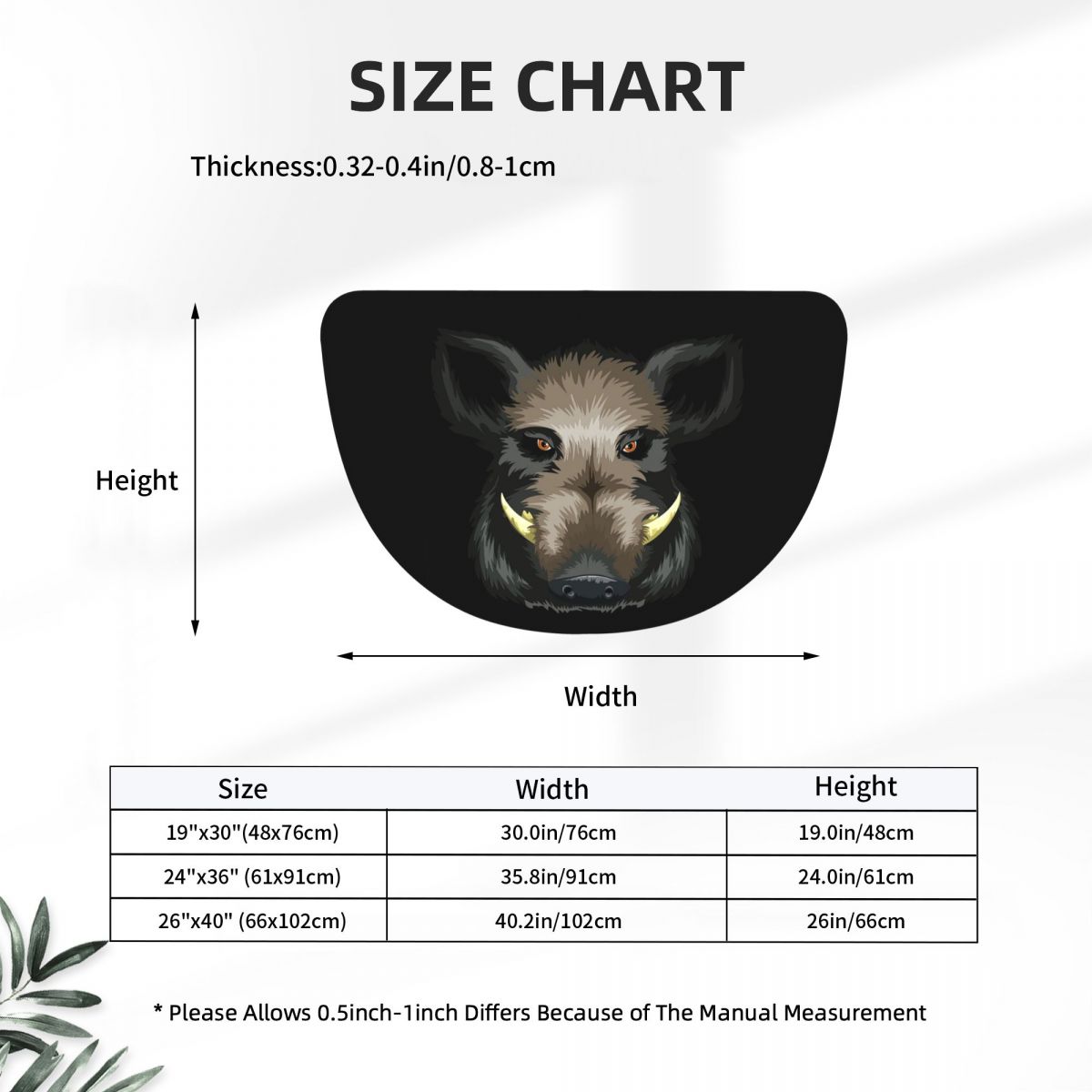 พรมเช็ดเท้าครึ่งวงกลมลายหมูป่า - Hunting Outdoor Mat บทวิจารณ์และราคา