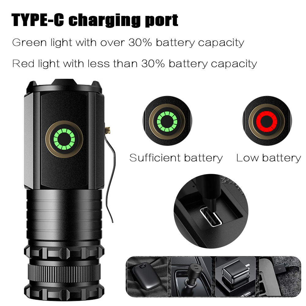 ไฟฉาย LED ขนาดเล็กพกพาสะดวก กำ - Tactical Flashlight Rechargeable บทวิจารณ์และราคา