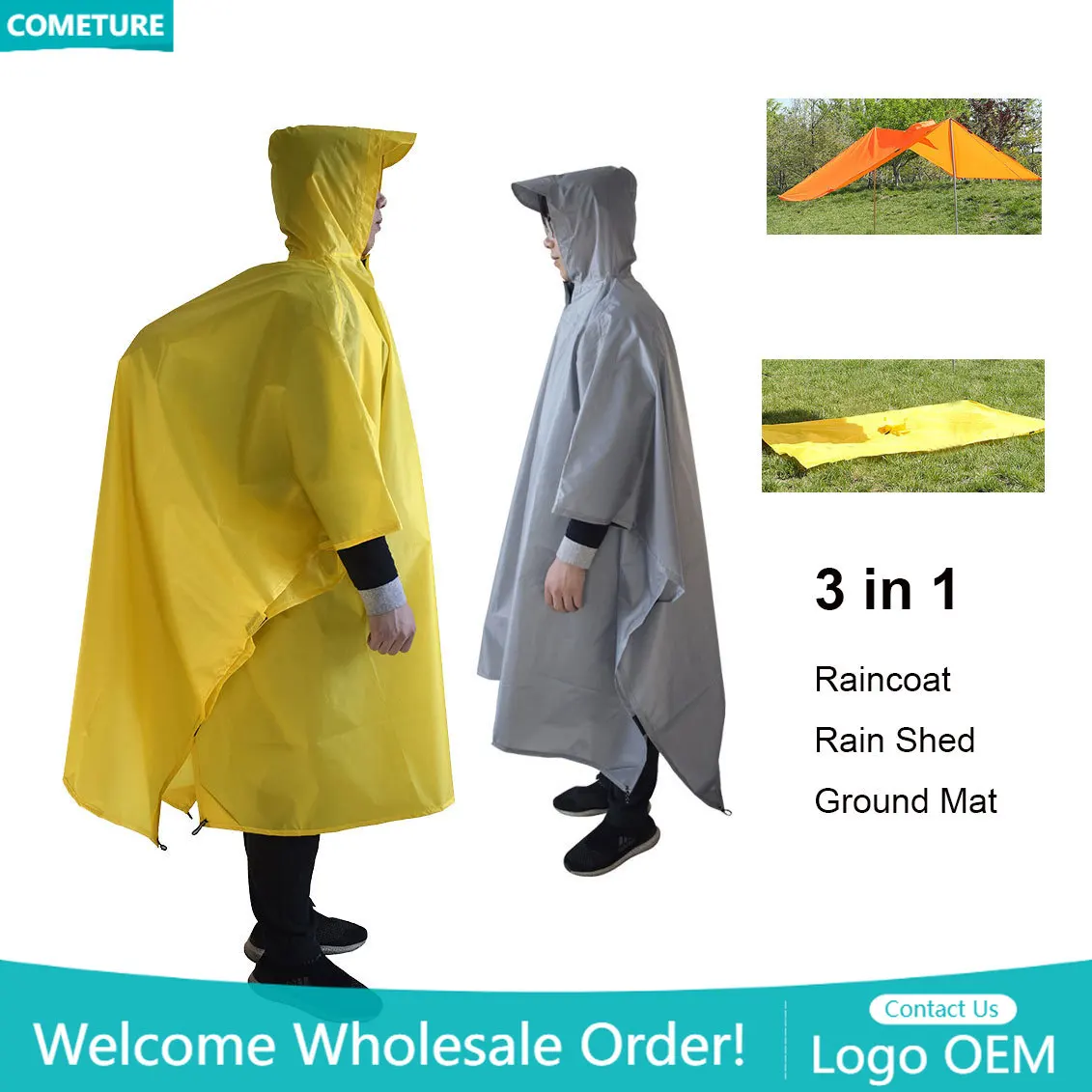เสื้อกันฝน 3 In 1 เดินป่า Ponc - Hunting Outdoor Mat บทวิจารณ์และราคา
