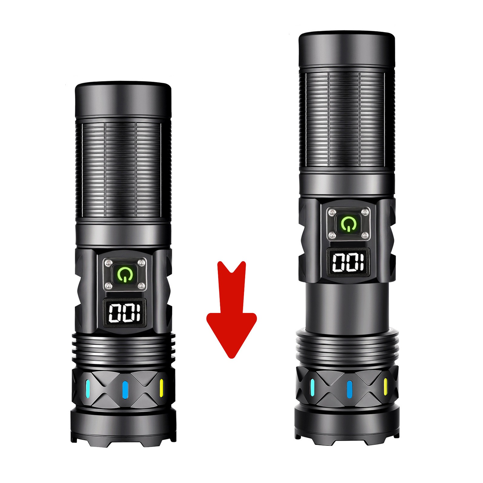 ไฟฉาย LED พลังงานสูงแบบยืดหดได - Tactical Flashlight Rechargeable บทวิจารณ์และราคา