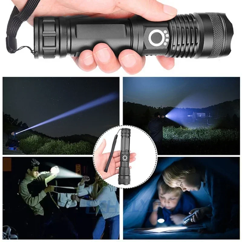 ไฟฉาย LED กำลังสูง XHP70 USB-C - Tactical Flashlight Rechargeable บทวิจารณ์และราคา